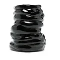 Completedworks ridged asymmetric small vase - Black