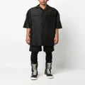 Rick Owens shimmer-finish short-sleeved shirt - Black