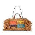 ETRO embroidered-logo woven tote bag - Brown