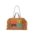 ETRO embroidered-logo woven tote bag - Brown