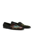 Giuseppe Zanotti rhinestone-embellished dragon-motif loafers - Black