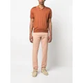 Canali fine knit polo shirt - Orange