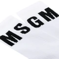 MSGM intarsia-knit ankle socks - White