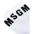 MSGM intarsia-knit ankle socks - White