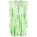 Alessandra Rich crystal-embellished silk minidress - Green