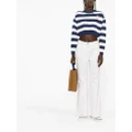 Kenzo logo-embroidered striped cropped jumper - Blue