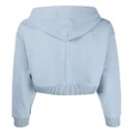 Calvin Klein Jeans logo-patch cropped hoodie - Blue
