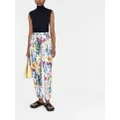 Stella McCartney floral-print tappered trousers - White