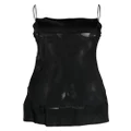 Carine Gilson lace-panelled babydoll slip dress - Black