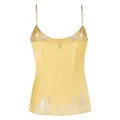 Carine Gilson lace-panelled silk camisole - Yellow
