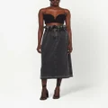 Miu Miu paperbag-waist denim midi skirt - Black