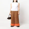 Karl Lagerfeld Kl leopard-print wide-leg trousers - Orange