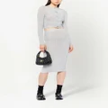 Miu Miu Lamé metallic midi skirt - Grey