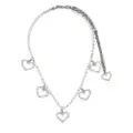 Alessandra Rich crystal heart necklace - Silver