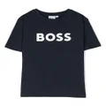 BOSS Kidswear logo-embossed T-shirt - Blue