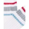 sacai striped-trim ribbed socks - White