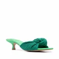 Schutz ruched square-toe sandals - Green