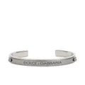 Dolce & Gabbana engraved-logo cuff bracelet - Silver