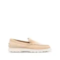 Tod's ridged-sole suede loafers - Neutrals