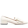 Bally 40mm buckle leather pumps - White
