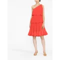 Lanvin pleated one-shoulder dress - Red