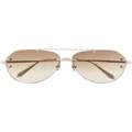 Linda Farrow Duit pilot-frame sunglasses - Brown
