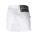 Philipp Plein logo-patch crystal-embellished shorts - White