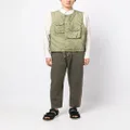 Engineered Garments Cover leaf-print cotton gilet - Green