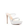 Gianvito Rossi Montecarlo crystal-embellished 130mm sandals - White