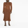 TOM FORD long-sleeves maxi knit dress - Brown