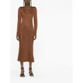 TOM FORD long-sleeves maxi knit dress - Brown