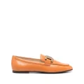 Tod's Kate gold-chain leather loafers - Orange