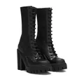 Dolce & Gabbana DG-logo 90mm lace-up mesh boots - Black