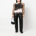Dsquared2 abstract pattern mesh sleeve top - Purple