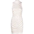 Balmain zebra-print sleeveless minidress - White