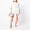 Elie Saab floral-embroidered miniskirt - White