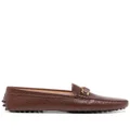 Tod's T-logo leather loafers - Brown
