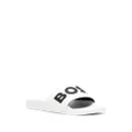 BOSS logo-embossed slides - White
