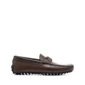 Tod's almond-toe T-buckle loafers - Brown
