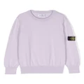 Stone Island Junior logo-patch long-sleeve sweatshirt - Purple