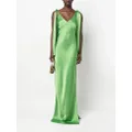 V:PM ATELIER satin-finish drape-detail gown - Green