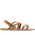 K. Jacques Talara leather flat sandals - Brown