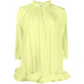 Lanvin ruffle-hem pleated minidress - Yellow
