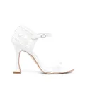 Manolo Blahnik 100mm sculped heels sandals - White