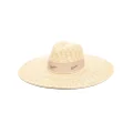 Borsalino wide brim straw hat - Neutrals