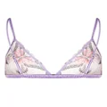 Fleur Du Mal butterfly embroidery triangle bra - Purple