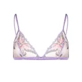 Fleur Du Mal butterfly embroidery triangle bra - Purple