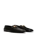 Dolce & Gabbana logo-appliqué leather loafers - Black