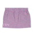 Lanvin Enfant logo-detail striped skirt - Purple