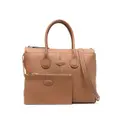 Tod's tonal-logo leather tote bag - Brown